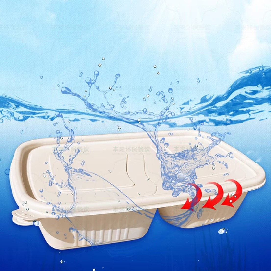 Lunch Eco Friendly Disposable Bowls Microwave Takeaway For Restaurant