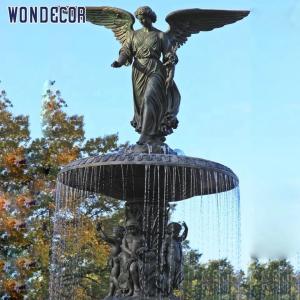 Quality Dark Green Water Fountain Sculpture Lady Angel Bronze Fountain Statues wholesale