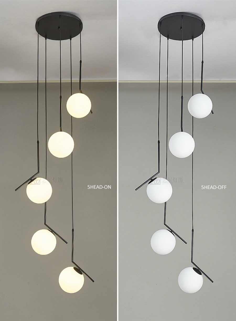 Long Pendant Lamp Modern Nordic Spiral Stair Hanging Light Dining Living Room Hotel Chandelier（WH-NC-69)