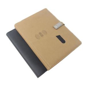 Quality New Arrivals Powerbank Travel Notebook With Wireless Charger Usb Fast Wireless Charging Gift Notebook wholesale