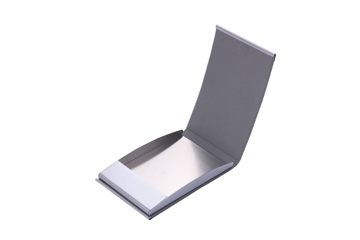 Metal/PU Business Card Holder With Snap Closure Professional And Elegant Design
