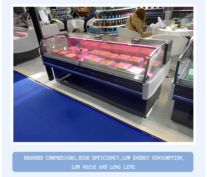 Fan Cooling Butcher Display Fridge Frost Free Refrigerated Meat Cooler Case
