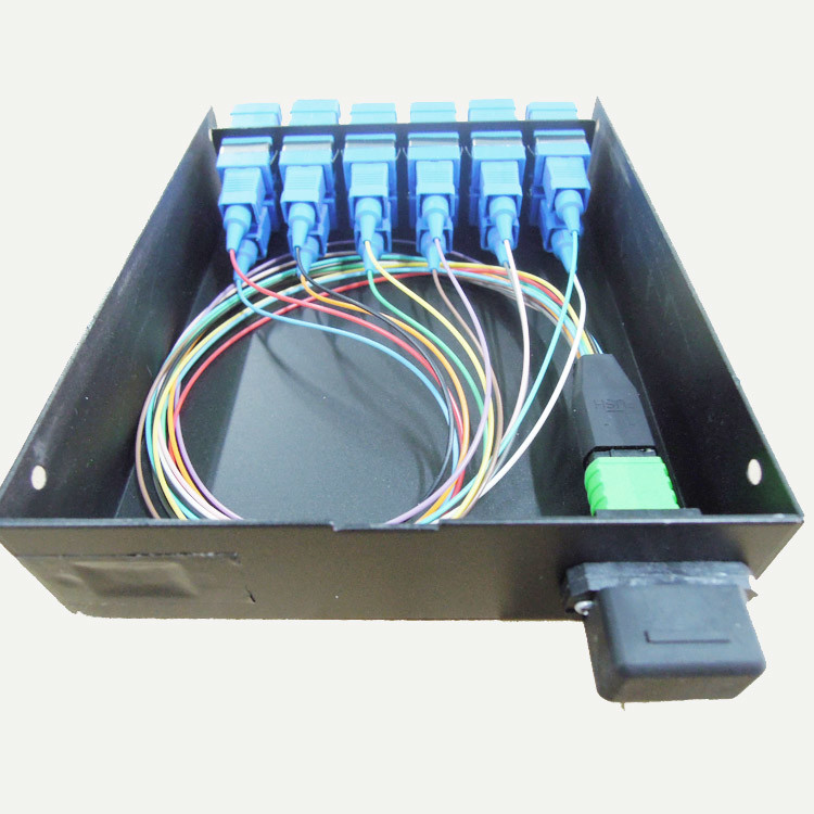 High Density Cable Wiring System Black color 12 connector LC / MM FTTH Terminal Box