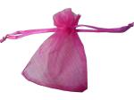 Pink Organic Fabric Drawstring Bag, Nylon Storage Bags With Ribbon Strings 8cm *