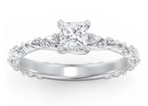 Quality Princess Cut Real Diamond Jewellery Ring Twisted Rope Style 6×6mm Size OEM wholesale