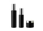 Round Matte Frosted 50ml Black Glass Cosmetic Bottles