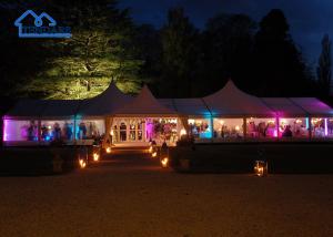 Quality PVC Fabric 10x30 Party Tents , Outdoor White Marquee Tent Fire Prevention wholesale