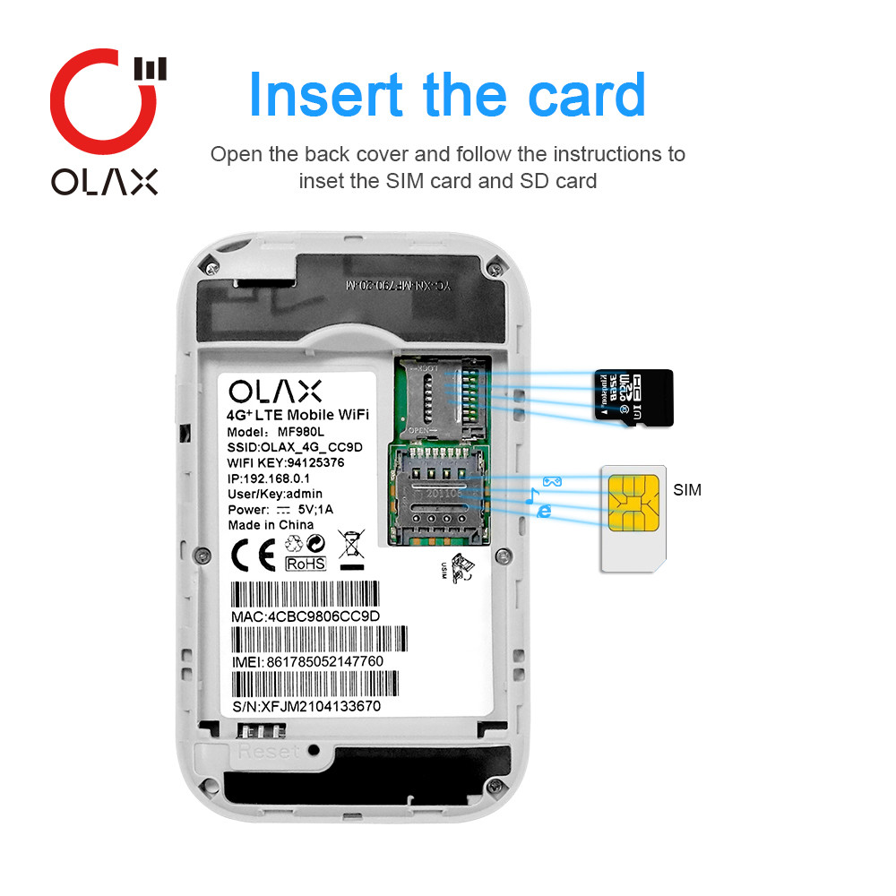 OLAX MF980L Mobile Hotspots Wifi Modem Device With LCD 150Mbps