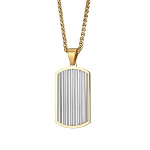 Quality In Stock Stainless Steel Square Men's Pendants Non Tarnish Necklaces Wholesale 2 colors available wholesale