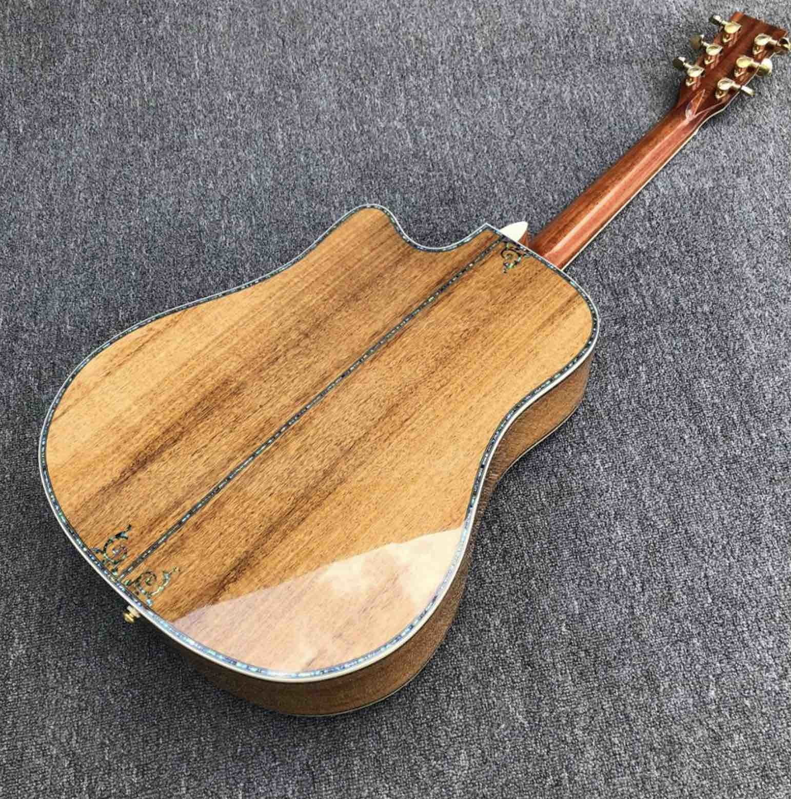 Aablone Tree life Cutaway Koa wood acoustic guitar 41 inch Ebony fingerboard Solid koa guitar
