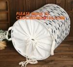 Organize Storage Natural Canvas Clothes Basket, Cute Round Canvas Bathroom