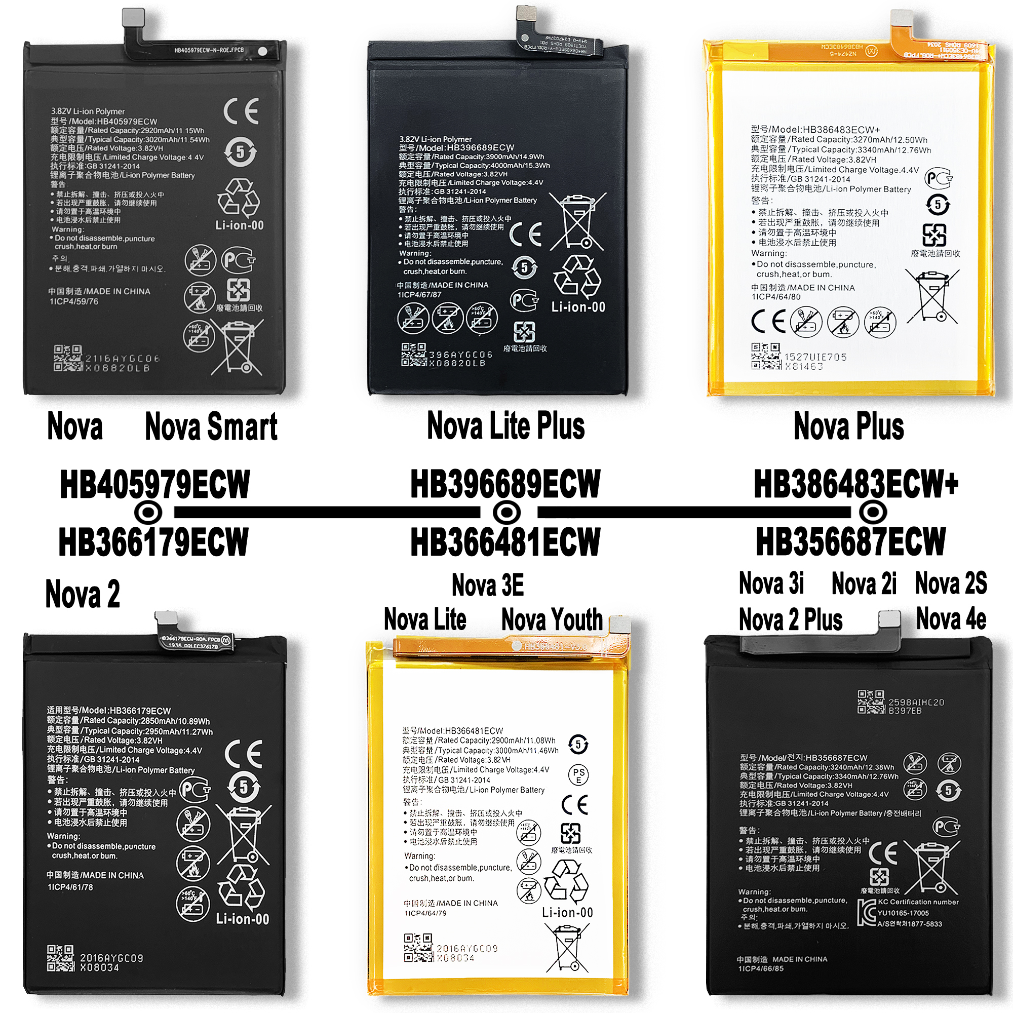 RECHARGABLE Battery for Huawei Mate Phones Mate 20 Pro/Mate 10/20/30/40/50 Pro Lite