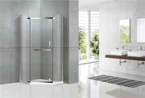 Quality Diamond Shape Stainless Steel Pivot Glass Shower Door Nano Tempered Glass For Hotel wholesale