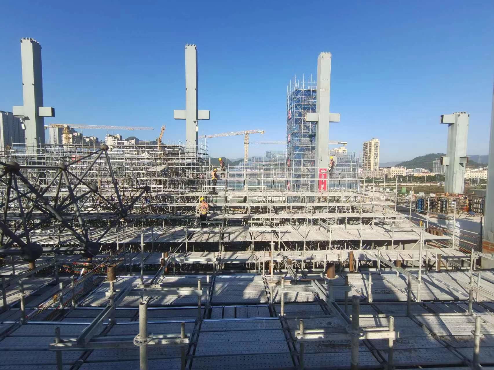 On Site Installation Q235 Space Frame Truss Storage Coal Shed