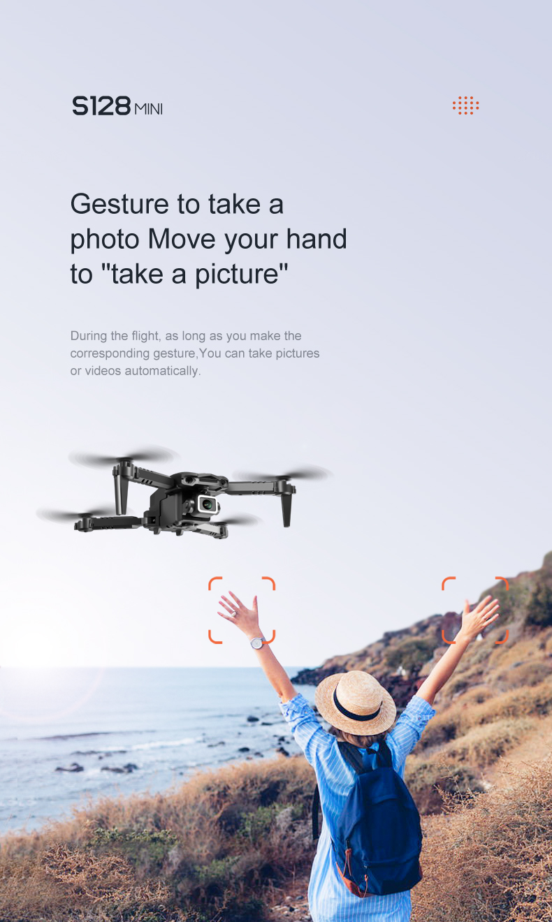 Maximum Flight Time S128 Mini Drone Portable 4k Dual Camera Obstacle Avoidance Take Off Landing Wifi Rc Drone