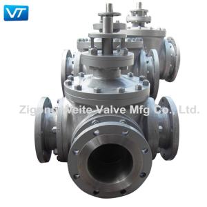 Quality API 598 Carbon Steel Flanged Ball Valve Four Way Bare Stem Ball Valve wholesale
