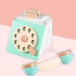 Dial Telephone Unfinished Wood Crafts Interactive Early Edcuation For Kids