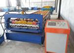 Green Color Roofing Sheet Roll Forming Machine With Stainless Steel Slide