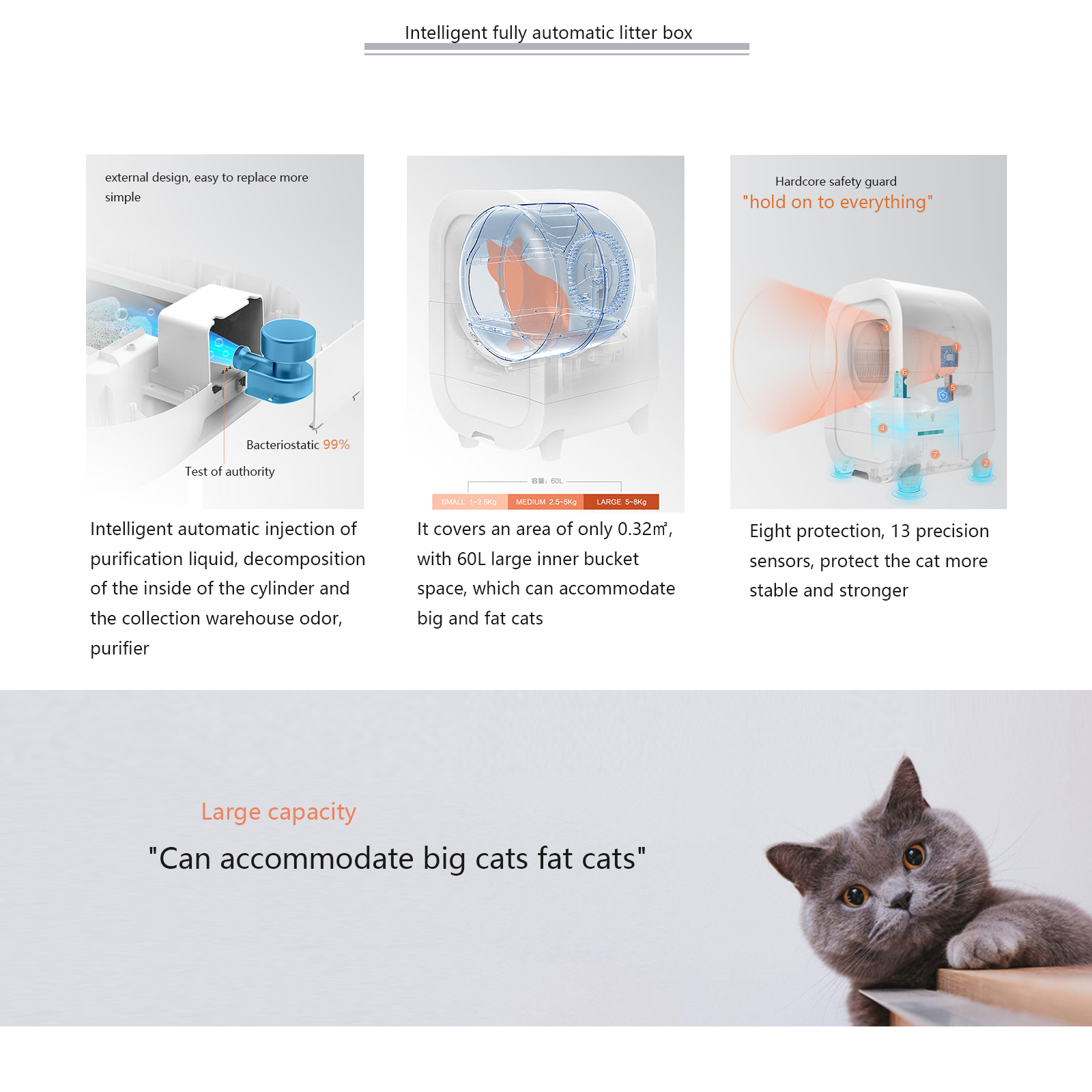 Self Cleaning Cat Litter Box With Hidden Drawer And Wifi Connectivity