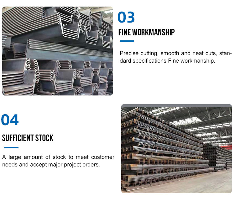 Alloy Grade Sy390 Sy295 Interlocking Steel Sheet Piles Carbon Steel Z Type Sheet Pile