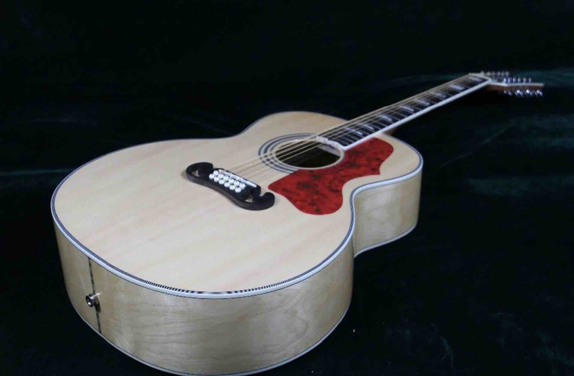 Grand 12 Strings 43'' Jumbo Electric Acoustic Guitar Solid Spruce With Fishman 101 EQ