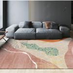 Customized Living Room Floor Carpet Rug Simple Printing Crystal Velvet Carpet