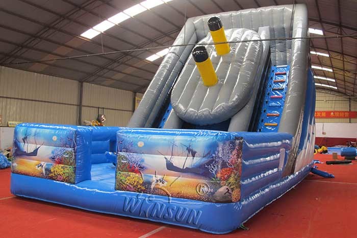 Titanic Inflatable Dry Slide Fireproof PVC Made Environmental Friendly