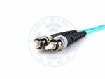 XYFiber multimode OM3 duplex fiber optic patch cable 50/ 125 LC to ST aqua