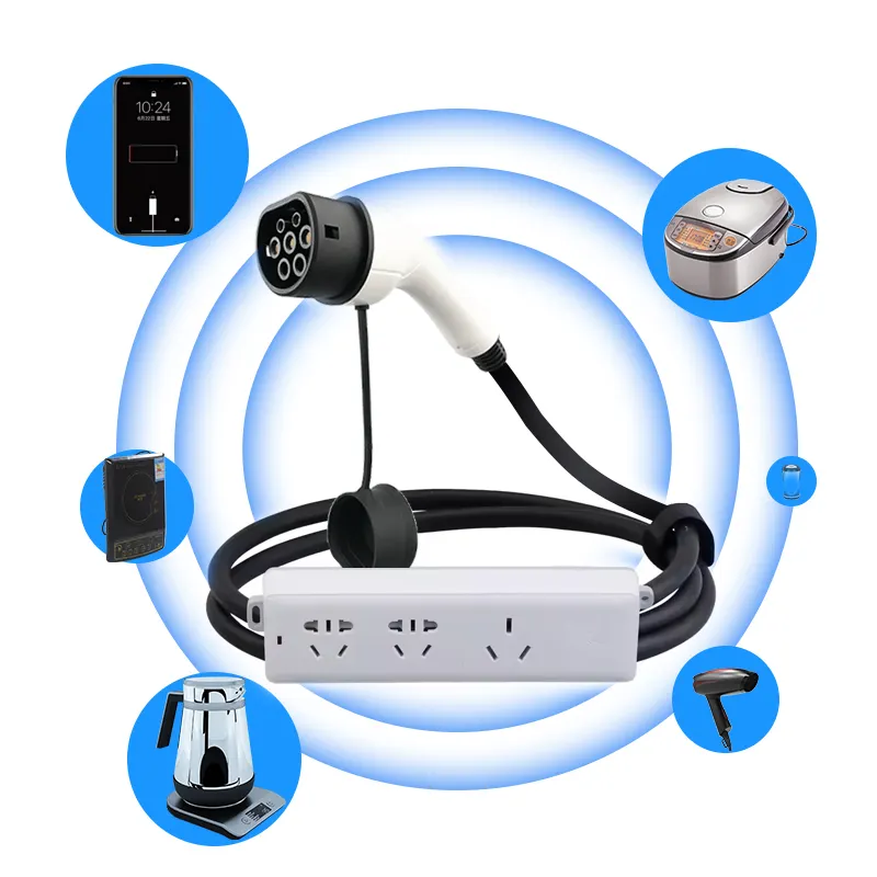 IP 55 3.5kw V2L Type2 Outdoor Camping EV Charging and Discharge Gun Extension Plug Socket Condition for Retrofit/Upgrade