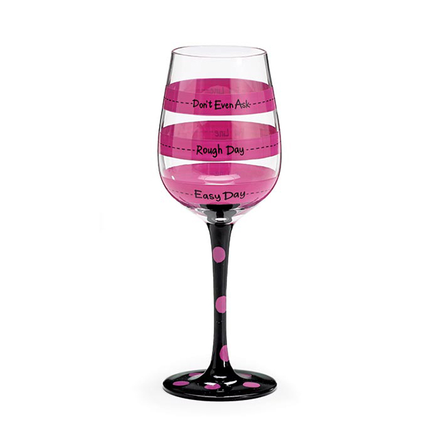 Custom Pattern Unique Shape 404ml Glitter Polka Dot Stemware Glass Gift