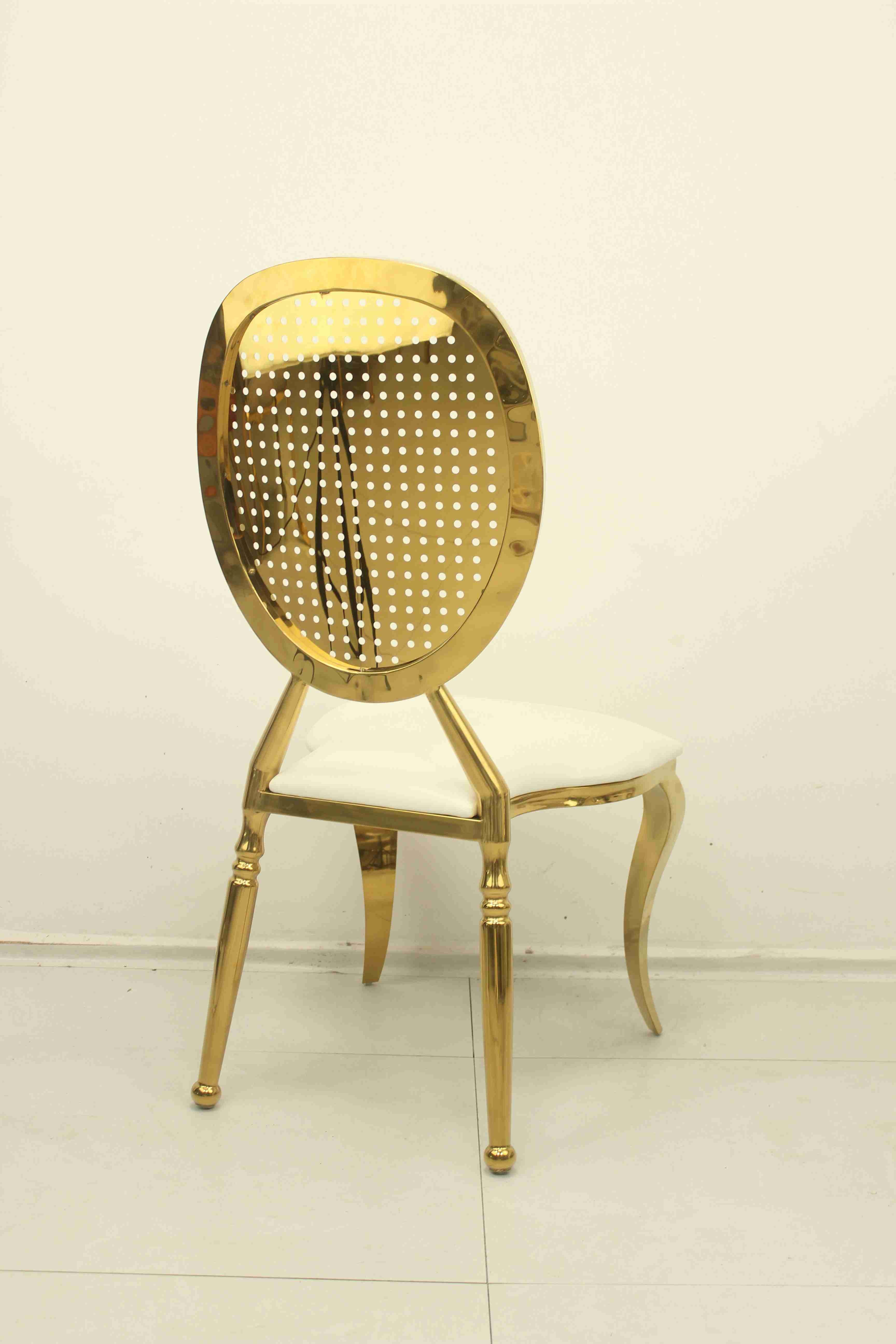 Luxury Golden Stainless Steel Frame Guest Chair Throne Hotel Dining Fabric Wedding Chair