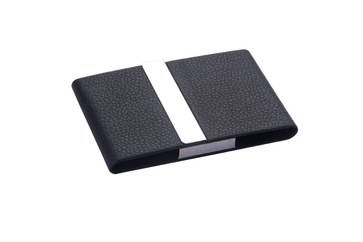 Rectangle Metal Business Card Holder For Men And Women Snap Closure Package