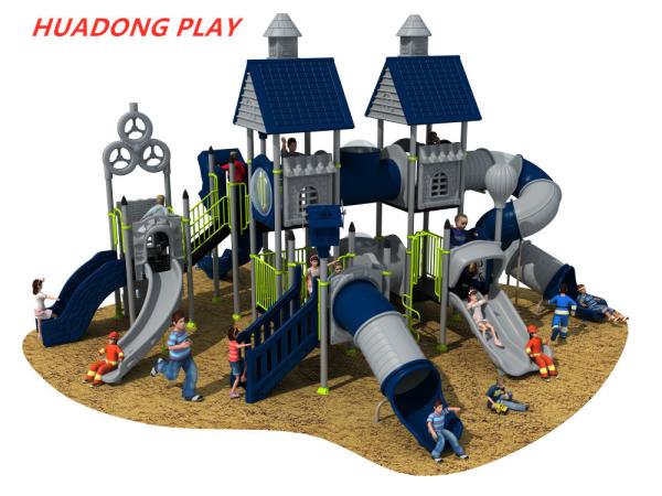 Villa Series Plastic Kids Playground Equipment , Outdoor Play Slide For