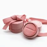 Custom Jewelry Round Packaging Boxes Ring Earring Necklace Velvet Gift Box With