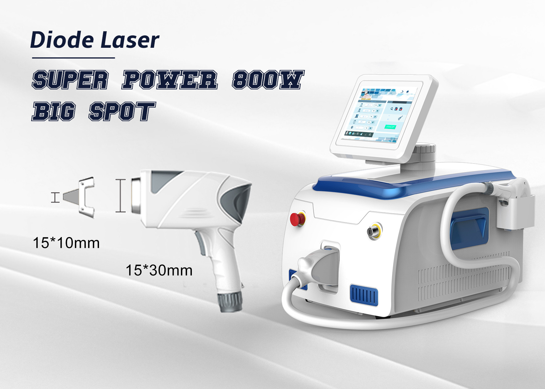 Portable Diode Laser Hair Removal Machine 808nm 1 - 10Hz Pulse Frequency Energy Saving