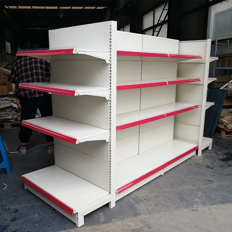 Single Double Display shelves Grocery Price Cheap Supermarket Display Racks Light Duty Gondola shelving