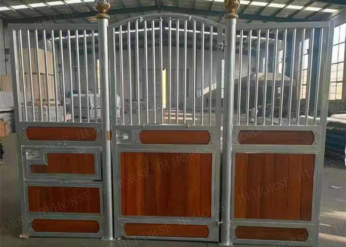 Galvanized Silver Steel Metal Frame Horse Stall Front Heavy Duty
