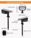 Garden 28CM 3.7V 2200mah High LED Solar Landscape Spotlights