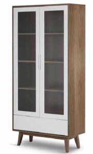 Quality wholesale North Europe style wooden high cupboard with glass door wholesale