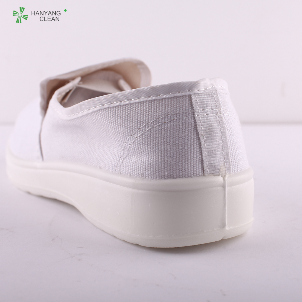 Breathable pu sole antistatic dustproof shoe esd canvas clean room lightweight safety shoes