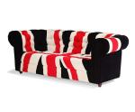 3 Seat Union Jack Fabric Chesterfield Sofa Couch High Density Foam