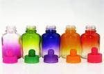 Round Color Gradient Glass Small Dropper Bottles , Olive Oil Glass Bottles With