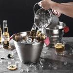 Wholesale custom silver stainless steel wine champagne beer ice bucket for bar