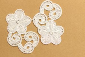 Quality OEM 3d Lace Applique , Skinfriendly Ivory Lace Applique Multiapplication wholesale