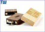 Wooden Cool Brick 2GB USB Disk Drive Big Logo Design Area Magnet Connected