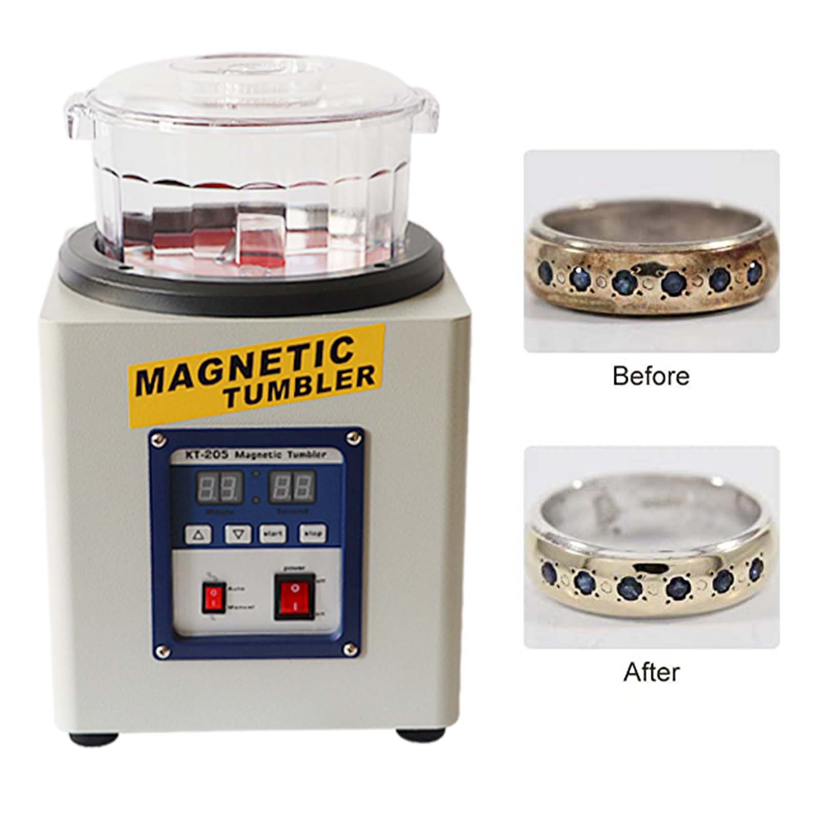 TOKTOS 110V/220V Magnetic Tumbler Jewelry Polisher 2800RPM 370W
