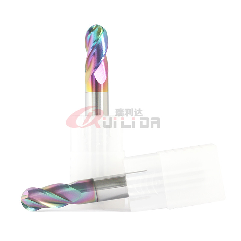 HRC65 Mirror Surface Aluminum End Mill 4 Flutes Ballnose Endmill With DLC Coating