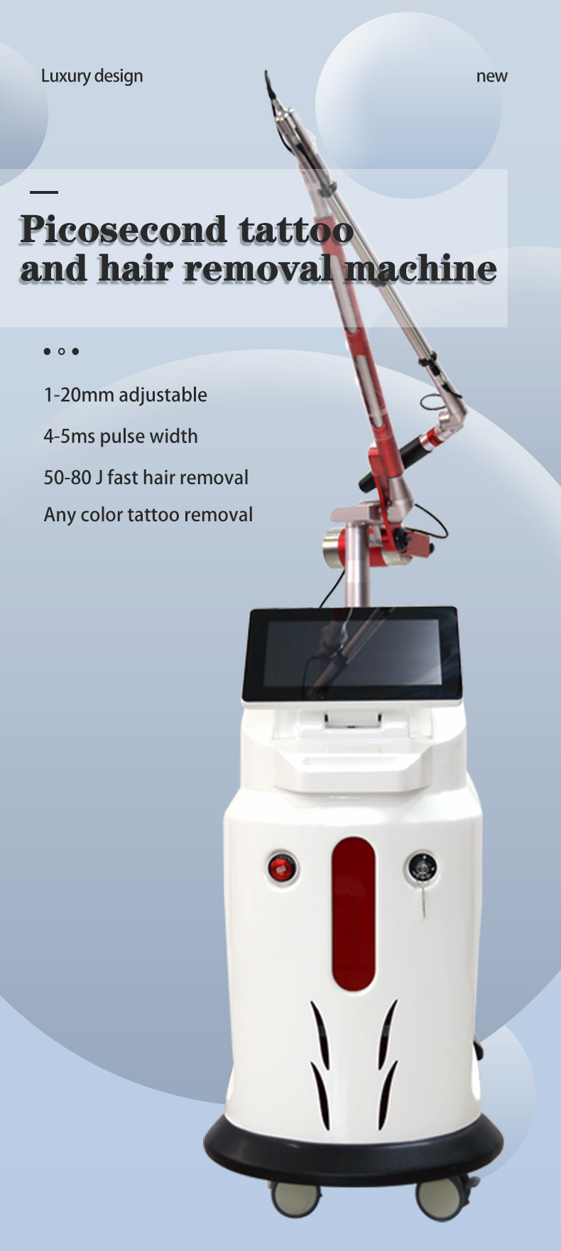 3500W Picosecond Laser Machine 500ps-900ps Pulse Width For Skin Whitening