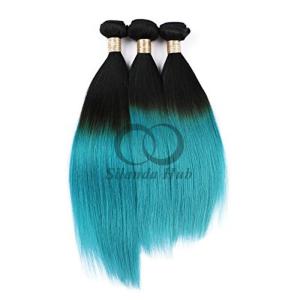 Quality #T1B/Blue Straight Remy Human Hair Bundles Sew In Weave Bundles Brazilian Bundle Deals wholesale