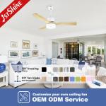 3 Color Led 48 Inch Solid Wood Ceiling Fan Remote Control Quiet